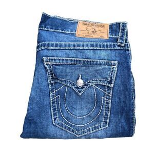 Vintage True Religion Jeans Size 38 STRAIGHT FLAP T Blue
